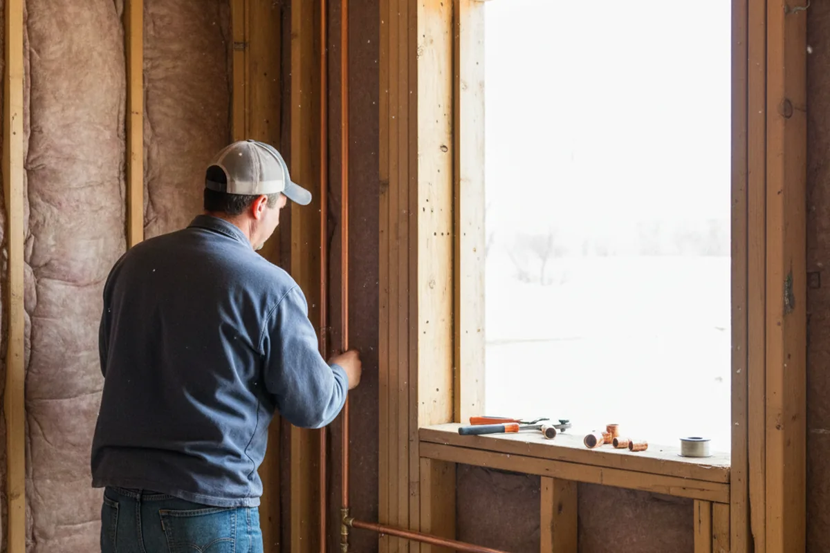 Licensed plumber running new copper supply lines in a Niagara Falls home